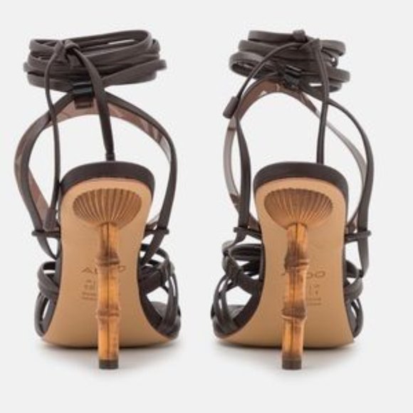 ALDO Bamboo burgundy heeled sandals - Picture 3 of 8